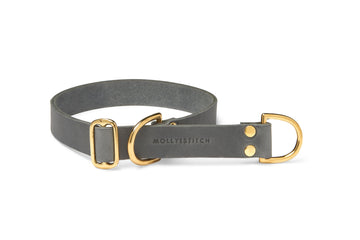 Butter Leather Retriever Dog Collar - Timeless Grey by Molly And Stitch US - Ladiesse