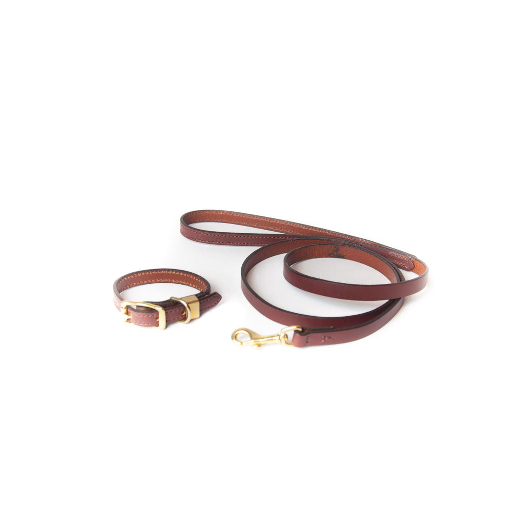 Leather Dog Leash Finished Chestnut by Sturdy Brothers - Ladiesse