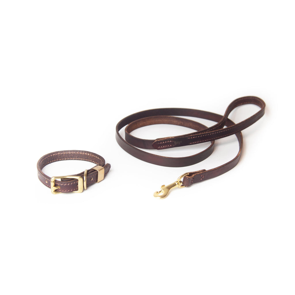 Leather Dog Leash Hand Dyed Burgundy by Sturdy Brothers - Ladiesse