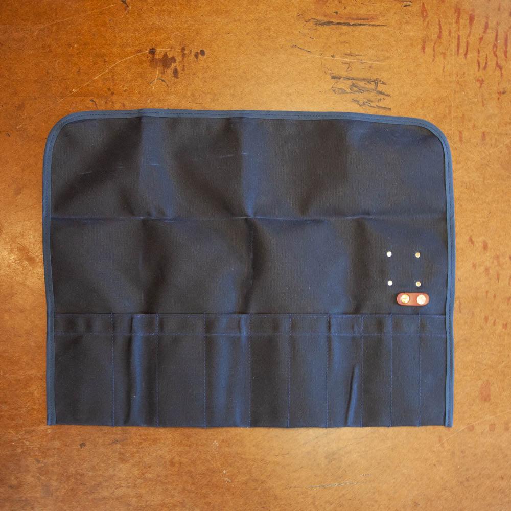 The Orville Waxed Canvas Tool Roll Navy by Sturdy Brothers - Ladiesse