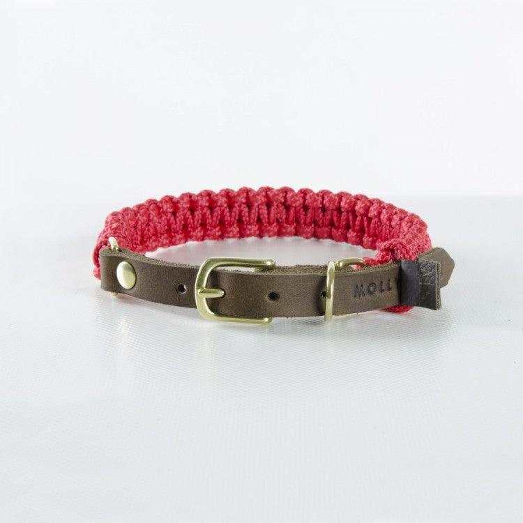 Touch of Leather Dog Collar - Lipstick by Molly And Stitch US - Ladiesse