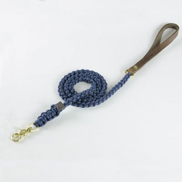 Touch of Leather Dog Leash - Navy by Molly And Stitch US - Ladiesse