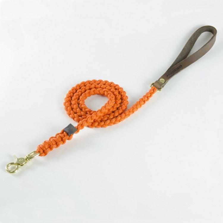 Touch of Leather Dog Leash - Pumpkin by Molly And Stitch US - Ladiesse