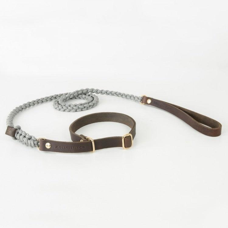 Touch of Leather Retriever Dog Leash - Grey by Molly And Stitch US - Ladiesse