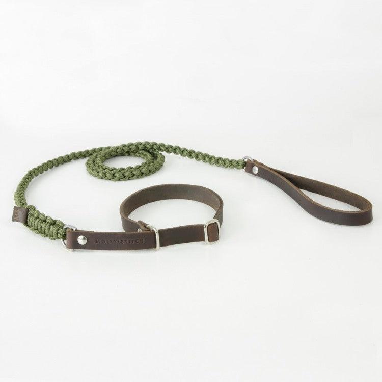 Touch of Leather Retriever Dog Leash - Military by Molly And Stitch US - Ladiesse