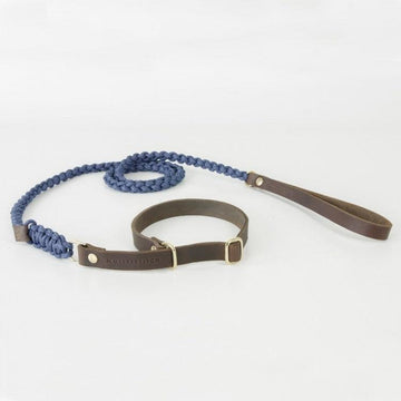 Touch of Leather Retriever Dog Leash - Navy by Molly And Stitch US - Ladiesse