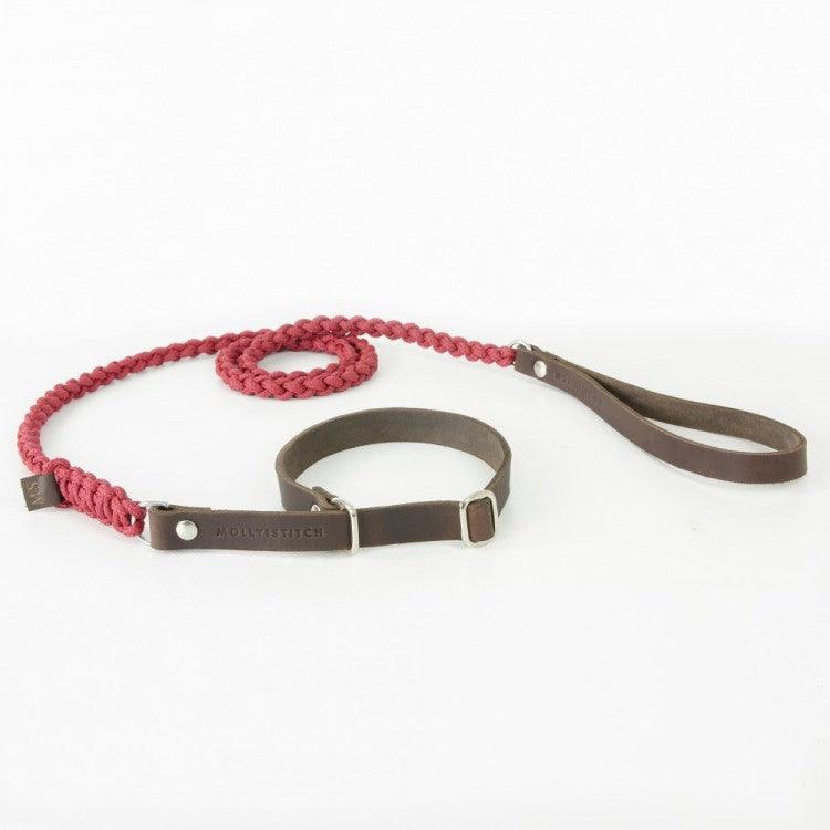 Touch of Leather Retriever Dog Leash - Redwine by Molly And Stitch US - Ladiesse
